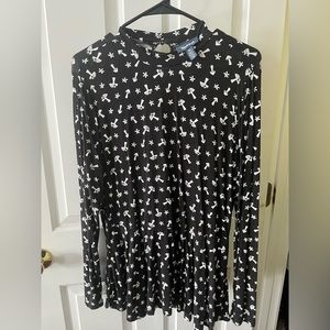 Modcloth Black Vintage Mushroom and Daisy Top